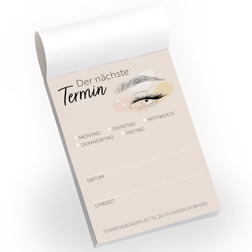 Primus Print Terminblocks - Terminzettel - Terminkarten für Kunden und Patienten - A7-50 Blatt - starkes Papier Arztpraxis Kosmetik Tierarzt Friseur Zahnarzt (25, Kosmetik Beige) von Primus-Print.de