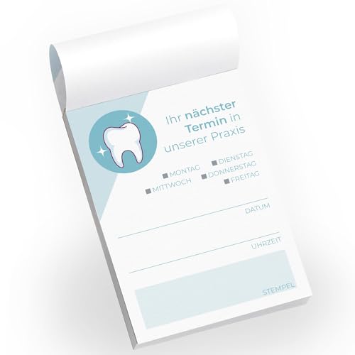 Primus Print Terminblocks - Terminzettel - Terminkarten für Kunden und Patienten - A7-50 Blatt - starkes Papier Arztpraxis Kosmetik Tierarzt Friseur Zahnarzt (25, Zahnarzt) von Primus-Print.de