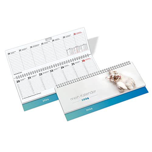 Primus Print - Tischkalender 2024 quer - Wochenkalender Terminkalender Jahreskalender - verschiedene Designs (1, Australian Shepherd) von Primus-Print.de