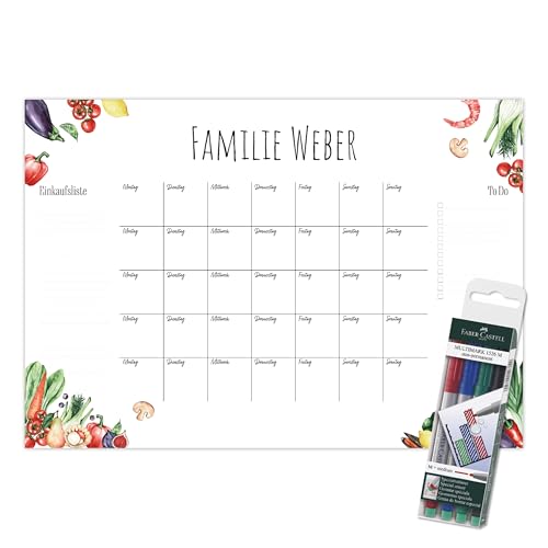 Primus Print - Wunsch Kalender - personalisierter Wandkalender - Abwaschbarer Familienplaner aus Acryl (Food) von Primus-Print.de
