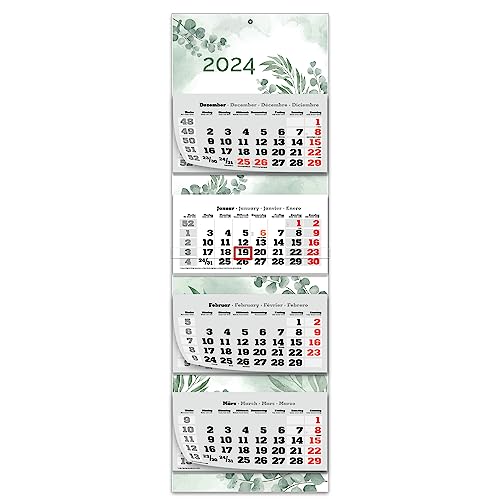 Primus Print XXL 4-Monats Mehrblockkalender 2024 - Wandkalender - Monatskalender - Blockkalender - verschiedene Motive (Eukalyptus) von Primus-Print.de