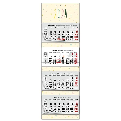 Primus Print XXL 4-Monats Mehrblockkalender 2024 - Wandkalender - Monatskalender - Blockkalender - verschiedene Motive (Herz) von Primus-Print.de