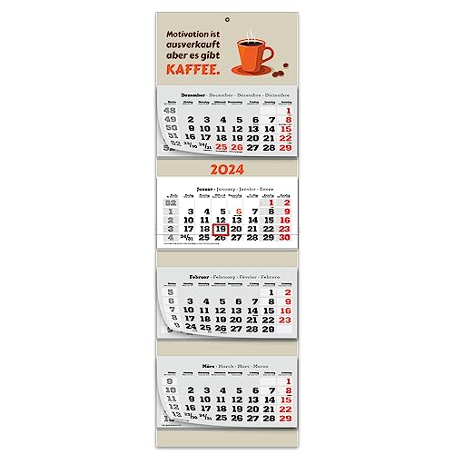 Primus Print XXL 4-Monats Mehrblockkalender 2024 - Wandkalender - Monatskalender - Blockkalender - verschiedene Motive (Kaffee) von Primus-Print.de