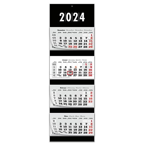 Primus Print XXL 4-Monats Mehrblockkalender 2024 - Wandkalender - Monatskalender - Blockkalender - verschiedene Motive (Schwarz) von Primus-Print.de