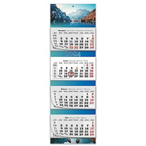 Primus Print XXL 4-Monats Mehrblockkalender 2024 - Wandkalender - Monatskalender - Blockkalender - verschiedene Motive (pragser Wildsee) von Primus-Print.de
