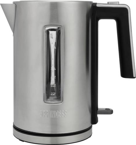 Princess 01.236046.01.001 Wasserkocher schnurlos Edelstahl, Schwarz von Princess