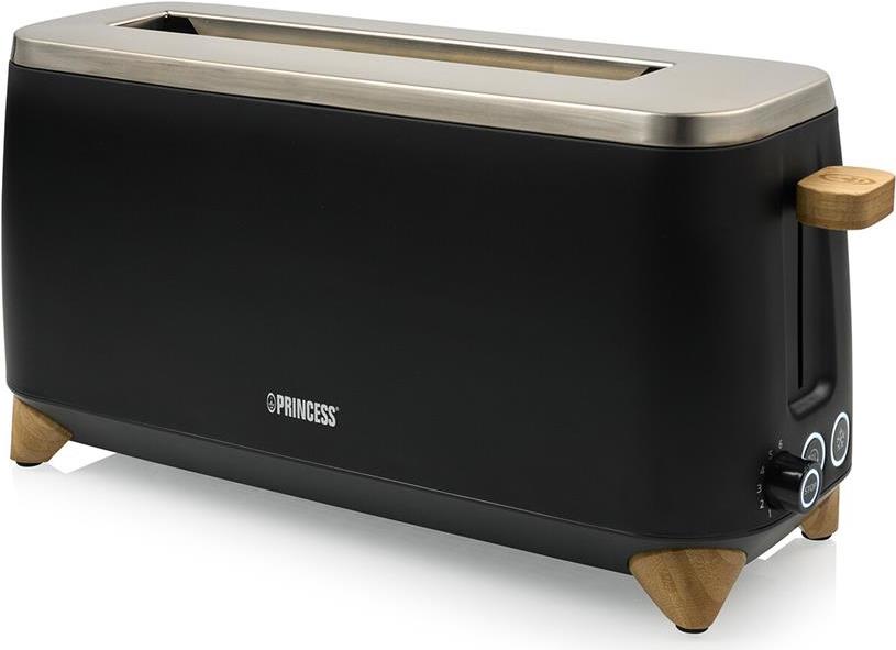 Princess 142361 6 2 Scheibe(n) 1000 W Schwarz - Silber - Holz (01.142361.01.001) von Princess