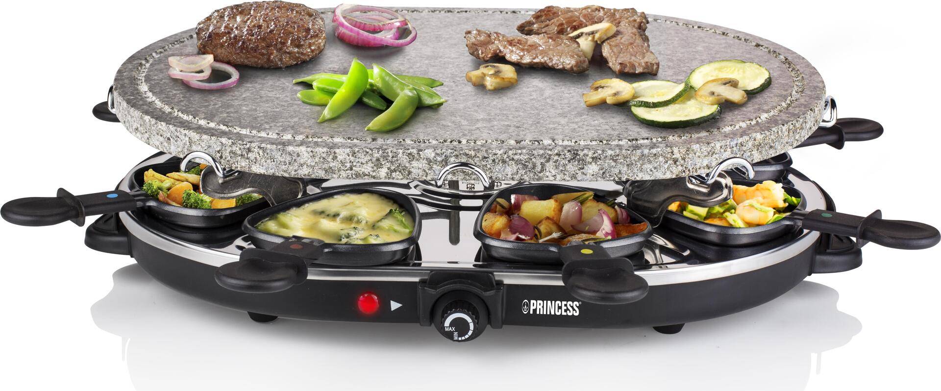 Princess 162720 Raclette 8 Oval Stone Grill Party - 1200 W - 220-240 V - 7,39 kg - 186 mm - 490 mm - 318 mm (162720) von Princess