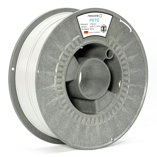 PRINCORE Filament PETG 1.75mm, 3D Drucker PETG Filament, Schwarz, Druckmaterial (Telegrau, 1000g) von Princore