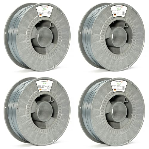 PRINCORE Filament PLA 1.75mm, 4er Bundle Anthrazit, 3D Drucker PLA Filament, Druckmaterial (Anthrazit, 4 x 1000g) von Princore