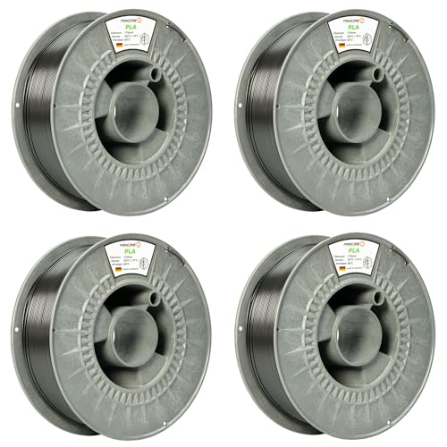 PRINCORE Filament PLA 1.75mm, 4er Bundle Schwarz, 3D Drucker PLA Filament, Druckmaterial (Schwarz, 4 x 1000g) von Princore