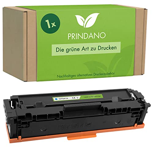 Prindano 1 Tonerkartusche kompatibel mit HP 203A CF541A Cyan Toner für M281fdw Color Laserjet Pro MFP M254dw M281fdn M281cdw M280nw M254nw M254dn M281 M254 (Cyan, 1er-Pack) von Prindano