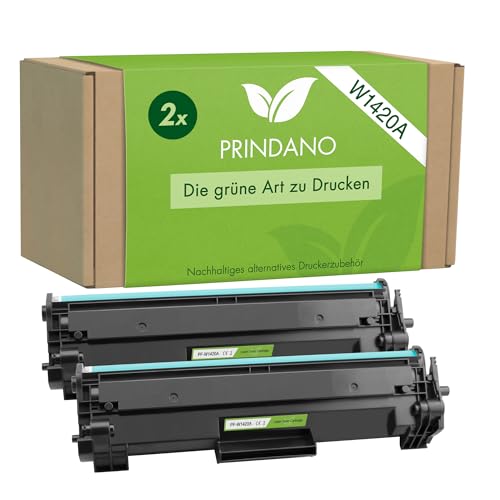 Prindano 2 Toner kompatibel mit HP W1420A 1420A W142A 142A Black Kartusche für Laserjet M110W MFP M140W M111A M111W M141A M141W (Je 950 Seiten) von Prindano