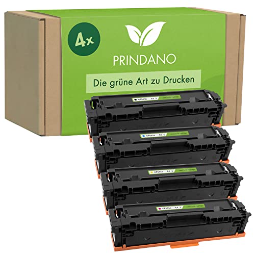 Prindano 4 Tonerkartuschen kompatibel mit HP 203A CF540A Toner für M281fdw Color Laserjet Pro MFP M254dw M281fdn M281cdw M280nw M254nw M254dn M281 M254 Multipack (4er-Pack) von Prindano