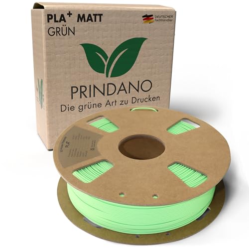 Prindano BIO PLA+ Filament 1.75mm PLA Plus 3D Drucker Filament 1 kg Spule Maßgenauigkeit +/- 0,03mm PLA+ FDM Druckerverbrauchsmaterial PLA+ Matt Hellgrün von Prindano