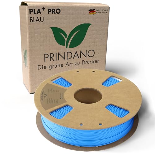 Prindano BIO PLA+ Filament 1.75mm PLA Plus 3D Drucker Filament 1 kg Spule Maßgenauigkeit +/- 0,03mm PLA+ FDM Druckerverbrauchsmaterial PLA+ Pro Blau von Prindano