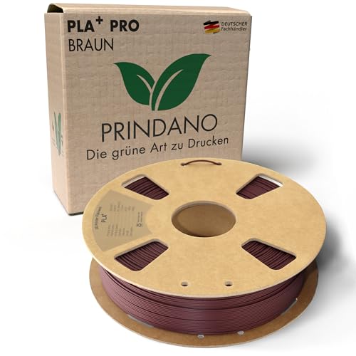 Prindano BIO PLA+ Filament 1.75mm PLA Plus 3D Drucker Filament 1 kg Spule Maßgenauigkeit +/- 0,03mm PLA+ FDM Druckerverbrauchsmaterial PLA+ Pro Braun von Prindano