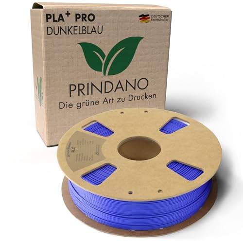 Prindano BIO PLA+ Filament 1.75mm PLA Plus 3D Drucker Filament 1 kg Spule Maßgenauigkeit +/- 0,03mm PLA+ FDM Druckerverbrauchsmaterial PLA+ Pro Dunkelblau von Prindano