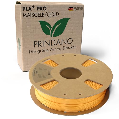 Prindano BIO PLA+ Filament 1.75mm PLA Plus 3D Drucker Filament 1 kg Spule Maßgenauigkeit +/- 0,03mm PLA+ FDM Druckerverbrauchsmaterial PLA+ Pro Gold von Prindano