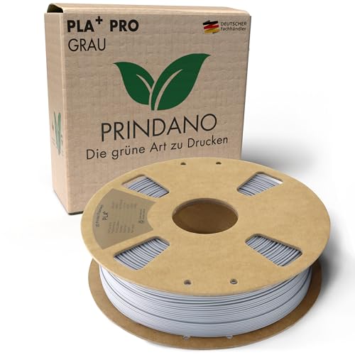Prindano BIO PLA+ Filament 1.75mm PLA Plus 3D Drucker Filament 1 kg Spule Maßgenauigkeit +/- 0,03mm PLA+ FDM Druckerverbrauchsmaterial PLA+ Pro Grau von Prindano