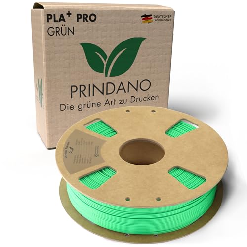 Prindano BIO PLA+ Filament 1.75mm PLA Plus 3D Drucker Filament 1 kg Spule Maßgenauigkeit +/- 0,03mm PLA+ FDM Druckerverbrauchsmaterial PLA+ Pro Grün von Prindano