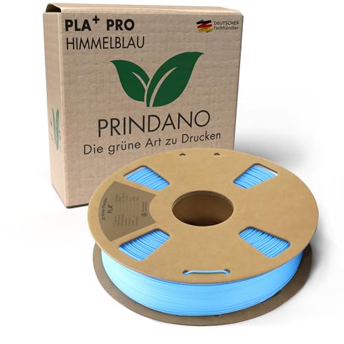 Prindano BIO PLA+ Filament 1.75mm PLA Plus 3D Drucker Filament 1 kg Spule Maßgenauigkeit +/- 0,03mm PLA+ FDM Druckerverbrauchsmaterial PLA+ Pro Himmelblau von Prindano