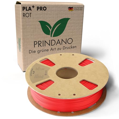 Prindano BIO PLA+ Filament 1.75mm PLA Plus 3D Drucker Filament 1 kg Spule Maßgenauigkeit +/- 0,03mm PLA+ FDM Druckerverbrauchsmaterial PLA+ Pro Rot von Prindano