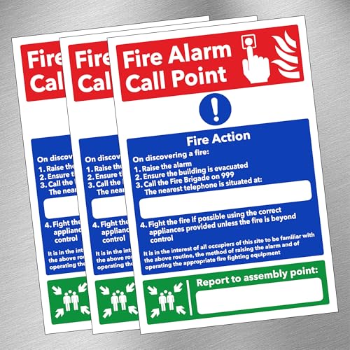 Großes Brandschutzschild aus Vinyl, 30 x 20 cm, ideale Größe, 3 Stück von Print-72 Ltd