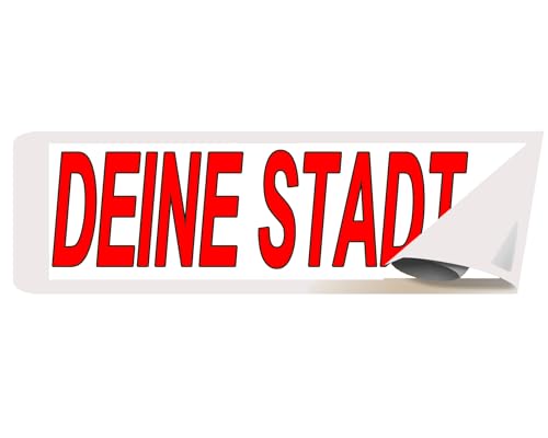 Aufkleber "DEINE STADT" (ab 25 Stk) - Personalisierte Sticker ideal für Unternehmen Logos, Verpackung, Bilder - Wasserfest, UV-beständig, alle einzeln gestanzt (15x5) von Print Deluxe