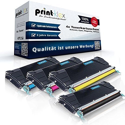 4X Print-Klex Tonerkartuschen kompatibel mit Lexmark C746DN C746DTN C746N C748 DE C748DTE C748E - alle 4 Farben - BK K C M Y - Premium Pro Serie von Print-Klex GmbH & Co.KG