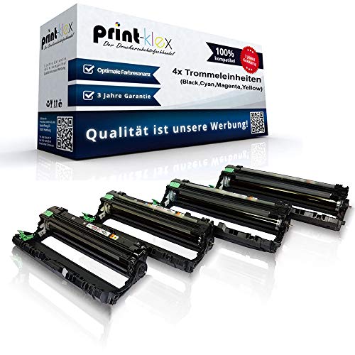 4x Print-Klex Trommeleinheiten kompatibel für Brother MFC-L 3700 Series MFC-L 3710 CW MFC-L 3730 CDN MFC-L 3740 CDN MFC-L 3750 CDW MFC-L 3770 CDW DR243 DR243CL DR 243CL Trommel Drum - Office Print Ser von Print-Klex GmbH & Co.KG
