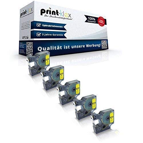 5x Print-Klex Schriftbänder kompatibel für Dymo D1 45018 Labelpoint150 Labelpoint200 Labelpoint250 Labelpoint300 Labelpoint350 S0720580 12mmx7m BK/Gelb Druckerband - Series Easy Pro Serie 5x Print-Klex Schriftbänder kompatibel für Dymo D1 45018 Labelpoint150 Labelpoint200 Labelpoint250 Labelpoint300 Labelpoint350 S0720580 12mmx7m BK/Gelb Druckerband - Series Easy Pro Serie von Print-Klex GmbH & Co.KG