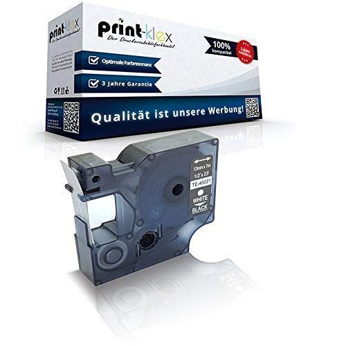 Print-Klex Schriftband kompatibel für Dymo D1 45021 Labelwriter400Duo Dymo 1000 1000 Plus 2000 3500 5500 Labelmaker 4500Pocket S0720610 12mm x 7m W-BK Etikettenlabel - Easy Print Serie Print-Klex Schriftband kompatibel für Dymo D1 45021 Labelwriter400Duo Dymo 1000 1000 Plus 2000 3500 5500 Labelmaker 4500Pocket S0720610 12mm x 7m W-BK Etikettenlabel - Easy Print Serie von Print-Klex GmbH & Co.KG