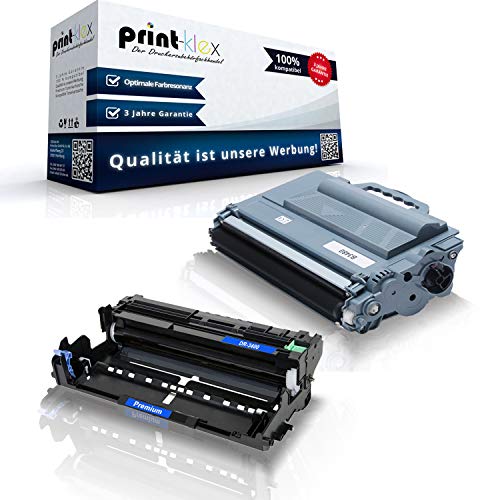Print-Klex Toner und Trommel kompatibel für Brother TN3480 & DR3400 HL-L 5200 DW HL-L 5200 DWLT HL-L 5200 DWT HL-L 5200 Series HL-L 6250 DN TN-3480 TN 3480 DR-3400 DR 3400 Schwarz Farblos - Office Pri von Print-Klex GmbH & Co.KG