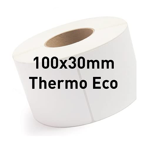 100x30mm Thermo-Eco Etikett 2000 Stück/Rolle + Perforation (ø40/120mm) von Print&Stick