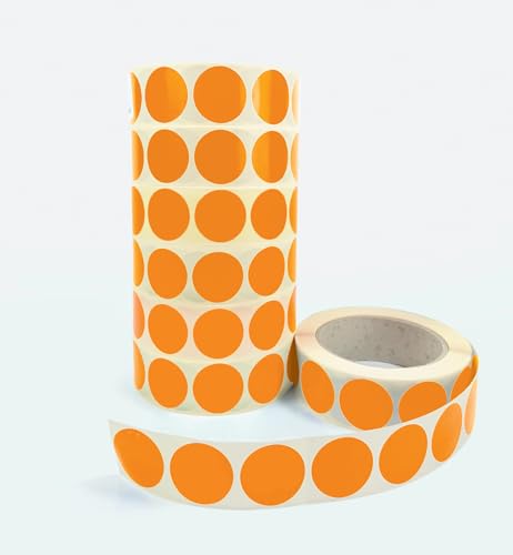 Print&Stick | Bunte Markierungspunkte Klebepunkte 40 mm - Fluororange - 1000 Etiketten von Print&Stick