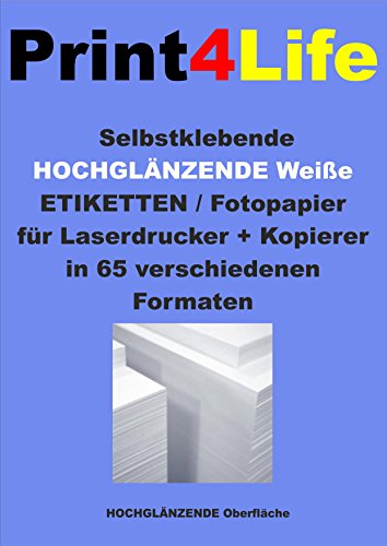 1050 High Glossy Markierungspunkte RUND Ø 24,0mm Etiketten selbstklebend Adressetiketten Etikettenformat , 15 Blatt DIN A4, 70g/qm, geeignet für Laserdrucker und Kopierer. von Print4Life