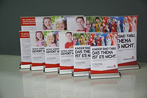 PrintGreen! Table Rollup A4 silber/Tisch Display für DIN A4 Drucke von PrintGreen!
