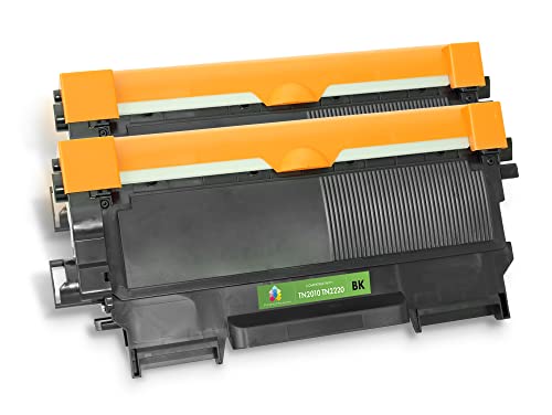 2 Toner kompatibel für Brother DCP-7055, 7055W, 7057, 7060D, 7065DN, 7070DW, HL-2130, 2132, 2135W, 2240, 2240D, 2250DN, 2270DW, MFC-7360N, 7460DN, 7460N, 7860DW, FAX-2840, 2845, 2940E | TN2010 TN2220 von Printing Pleasure