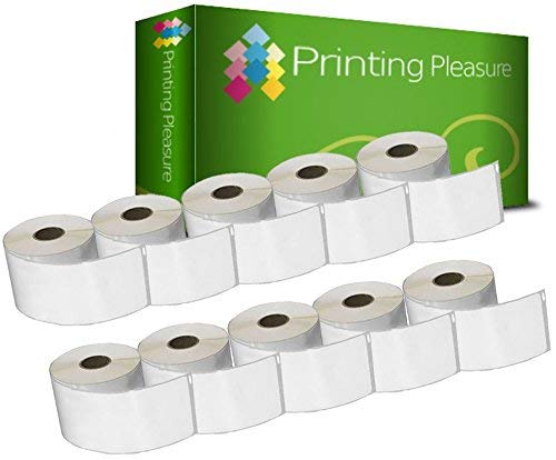 Printing Pleasure 10 x 99012 Rollen Etiketten kompatibel für Dymo LabelWriter & Seiko Etikettendrucker | 36mm x 89mm | 260 Stück | Große Versand-Etiketten von Printing Pleasure