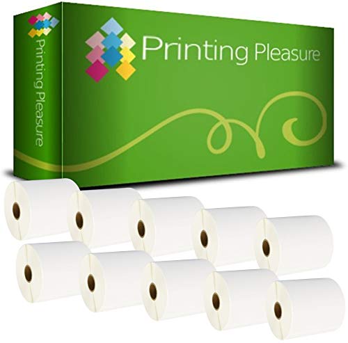 Printing Pleasure 10 x Zebra 100mm x 50mm ThermoEtiketten Rolle mit 1000 Etiketten, Thermodirekt von Printing Pleasure
