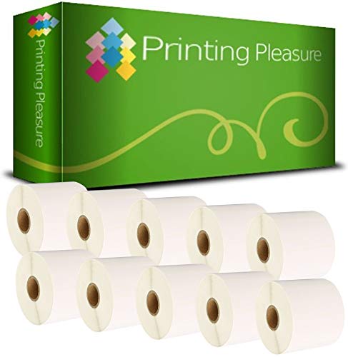 Printing Pleasure 10 x Zebra 72mm x 36mm ThermoEtiketten Rolle mit 1000 Etiketten, Thermodirekt von Printing Pleasure