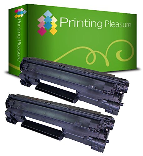 Printing Pleasure 2 Toner kompatibel zu CB435A 35A für HP Laserjet P1005 P1006 P1007 P1008 P1009 - Schwarz, hohe Kapazität von Printing Pleasure