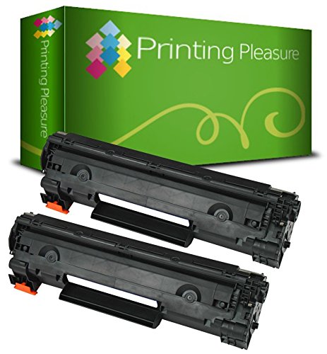 Printing Pleasure 2 Toner kompatibel zu CB436A 36A für HP Laserjet P1505 P1505N P1506 M1120MFP M1120N M1520 M1522MFP M1522N M1522NF - Schwarz, hohe Kapazität von Printing Pleasure