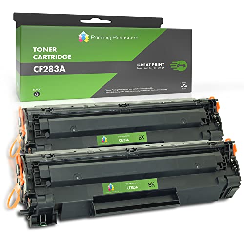 Printing Pleasure 2 Toner kompatibel zu CF283A 83A für HP Laserjet Pro MFP M125a M125nw M125rnw M126a M127fn M127fw M128fn M128fw M225dn M225dw M201dw M201n M202dw M202n - Schwarz, hohe Kapazität von Printing Pleasure