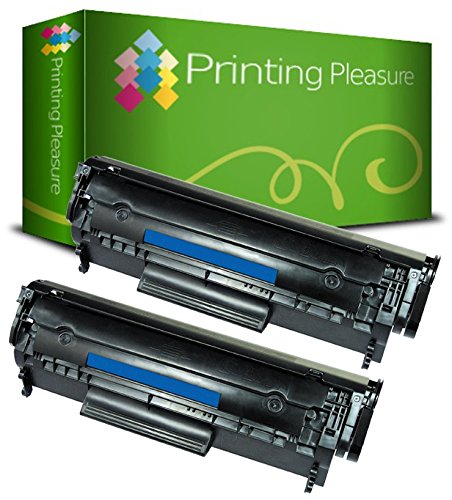 Printing Pleasure 2 Toner kompatibel zu Q2612A 12A für HP Laserjet 1010 1012 1015 1018 1020 1020 Plus 1022 1022N 1022NW 3010 3015 3020 3030 3050 3052 3055 M1005 M1319F MFP - Schwarz, hohe Kapazität von Printing Pleasure