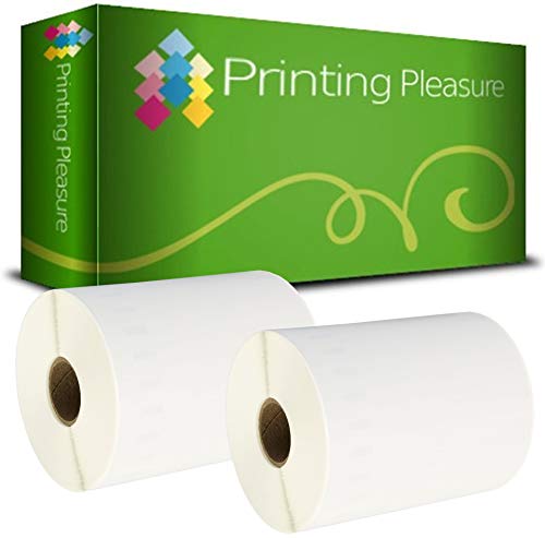 Printing Pleasure 2 x S0904980 Rollen Etiketten kompatibel für Dymo LabelWriter 4XL | 104mm x 159mm | 220 Stück | Große Versandetiketten | Weiße Permanentpapieretiketten von Printing Pleasure