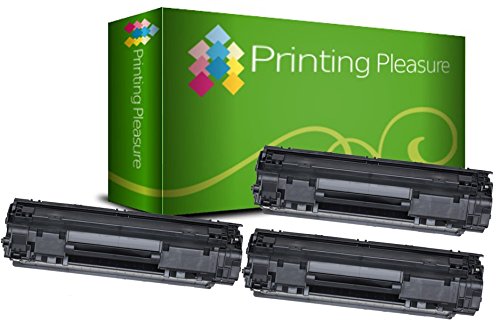 Printing Pleasure 3 Toner kompatibel für HP Laserjet Pro P1010 P1102 P1102W M1130 M1132 M1136 M1210 M1212 M1213 M1217 Canon LBP-6000 LBP-6000B LBP-6020 LBP-6020B MF-3010 | CE285A 85A CRG 725 3484B002 von Printing Pleasure