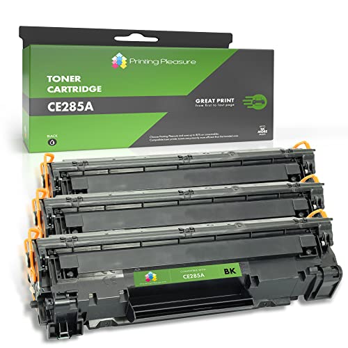 Printing Pleasure 3 Toner kompatibel zu CE285A CRG 725 für HP Laserjet Pro P1102 P1102W M1212 M1212NF M1217NFW M1132 Canon i-SENSYS LBP6000 LBP6000B LBP6020 LBP6020B MF3010 - Schwarz, hohe Kapazität von Printing Pleasure