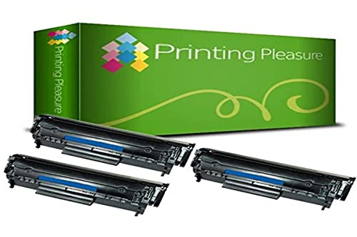 Printing Pleasure 3 Toner kompatibel zu Q2612A 12A für HP Laserjet 1010 1012 1015 1018 1020 1020 Plus 1022 1022N 1022NW 3010 3015 3020 3030 3050 3052 3055 M1005 M1319F MFP - Schwarz, hohe Kapazität von Printing Pleasure